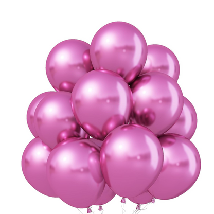 Chrome Hot Pink Balloons 12 inches - Pack of 50