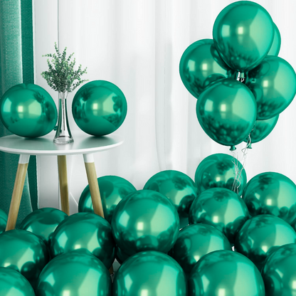 Chrome Green Balloons 12 inches - Pack of 50