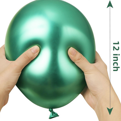 Chrome Green Balloons 12 inches - Pack of 50