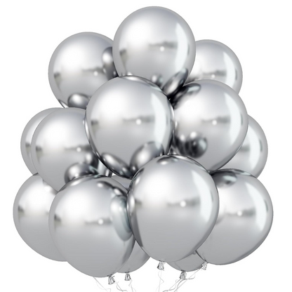 Chrome Silver Balloons 12 inches - Pack of 10