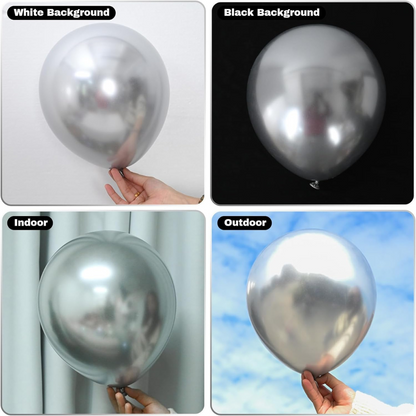 Chrome Silver Balloons 12 inches - Pack of 10