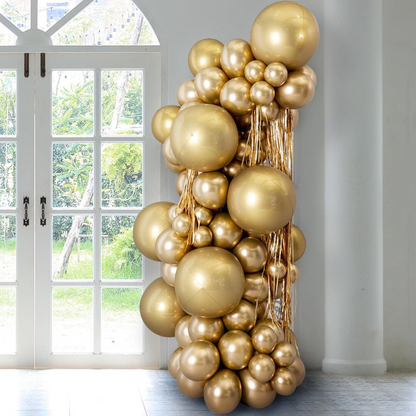 Chrome Golden Balloons 12 inches - Pack of 10