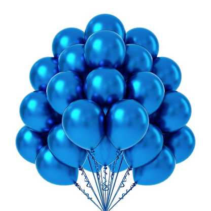 Chrome Royal Blue Balloons 12 inches - Pack of 10