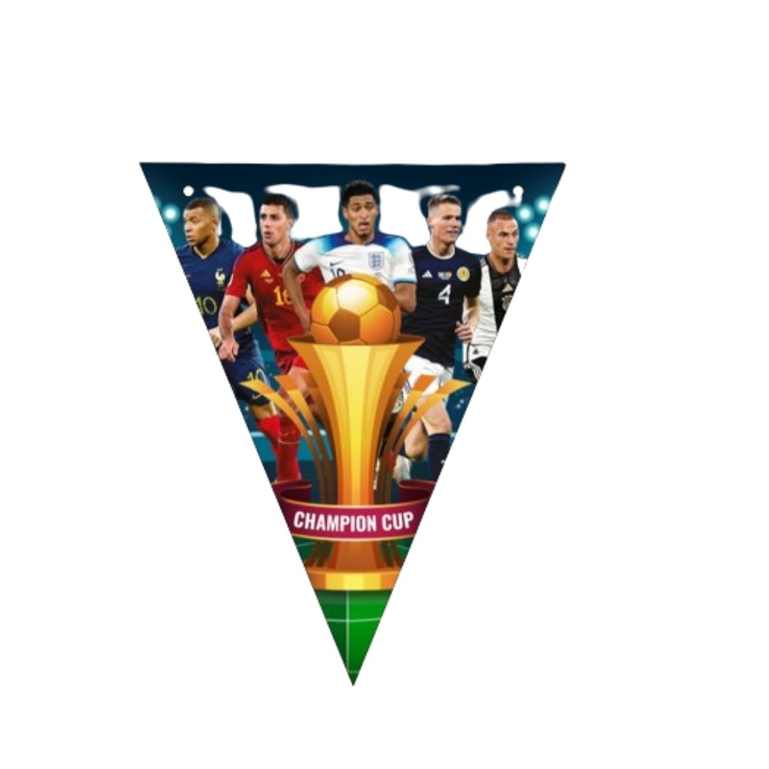 Soccer/Football Euro Cup Bunting Banner - 11inch x 9 inches - 10 FT