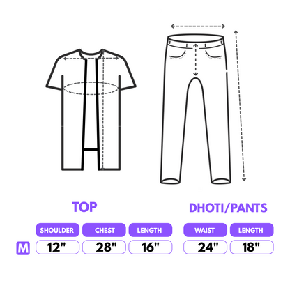 Fancy Traditional Shri Krishna Dress Set with Kurta & Dhoti – 10PC