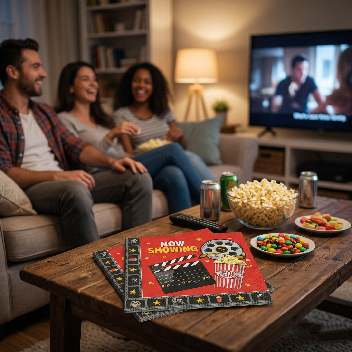 Cinema Theme Paper Napkins - Pack of 20 For Movie night
