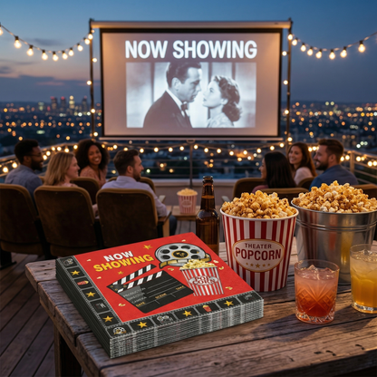 Cinema Theme Paper Napkins - Pack of 20 For Movie night