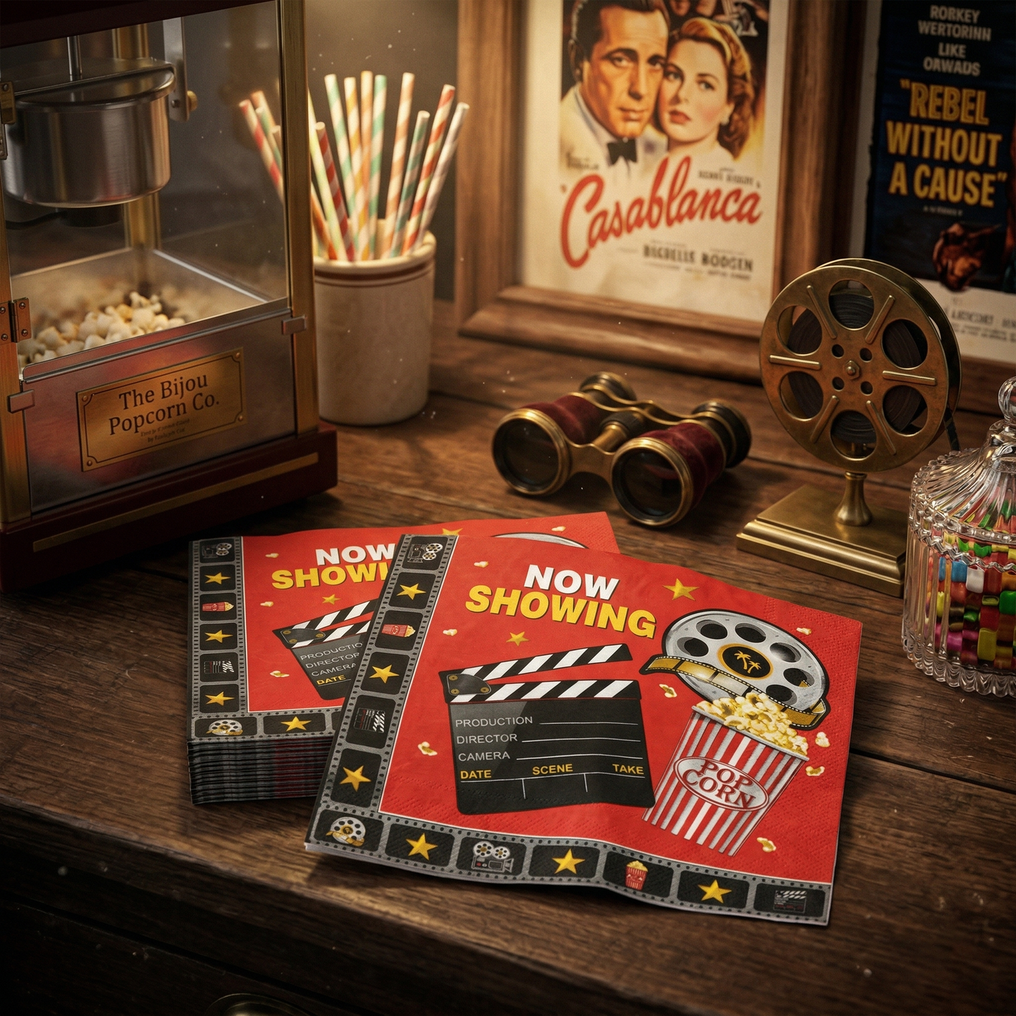 Cinema Theme Paper Napkins - Pack of 20 For Movie night