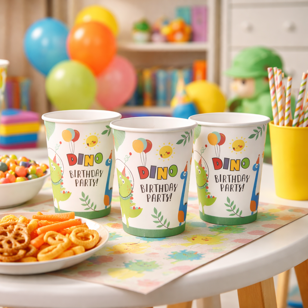Dinosaur Birthday Paper Cups - 10PC