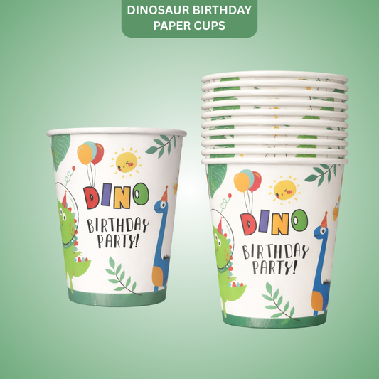 Dinosaur Birthday Paper Cups - 10PC