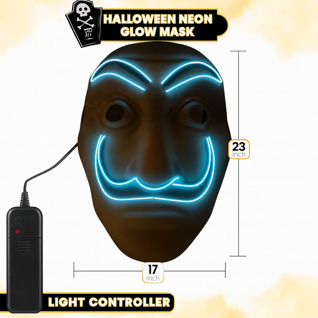 Money Heist Face Mask W/ LED Light - 1PC