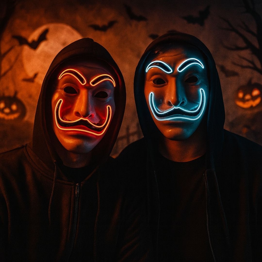 Money Heist Face Mask W/ LED Light - 1PC