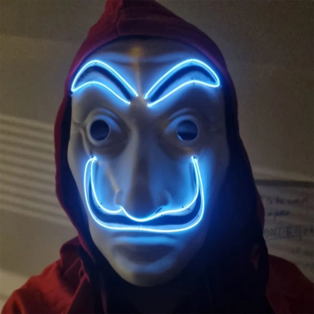 Money Heist Face Mask W/ LED Light - 1PC