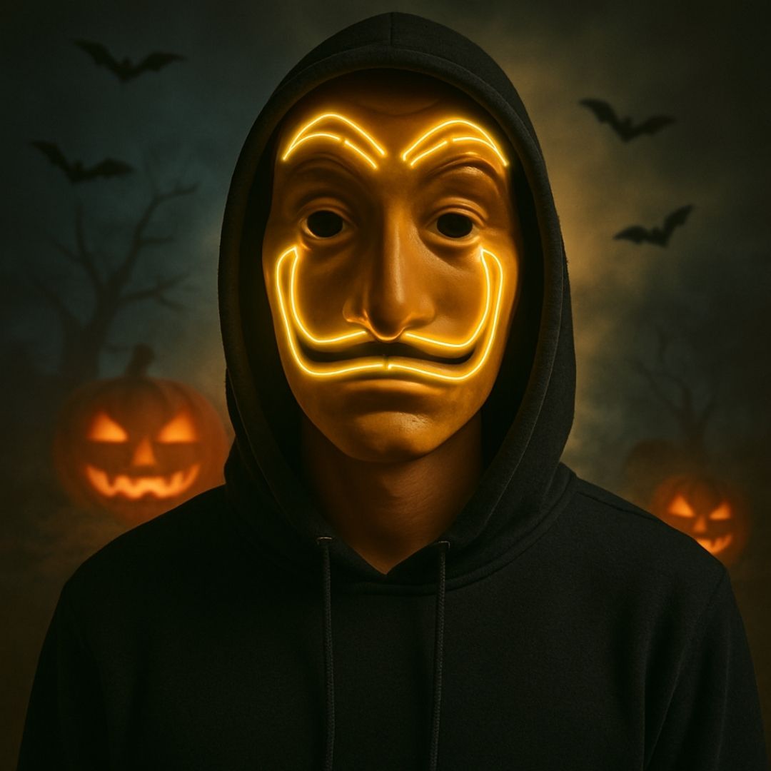 Money Heist Face Mask W/ LED Light - 1PC