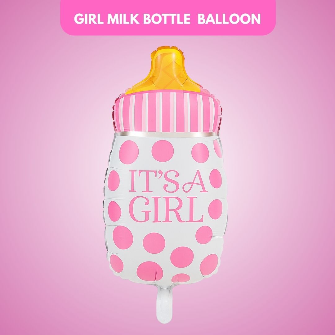 It's a Girl Milk Bottle Blue Balloon 18"