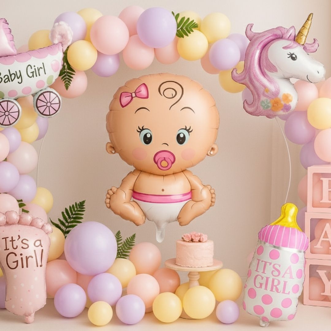 It's a Girl Milk Bottle Blue Balloon 18"