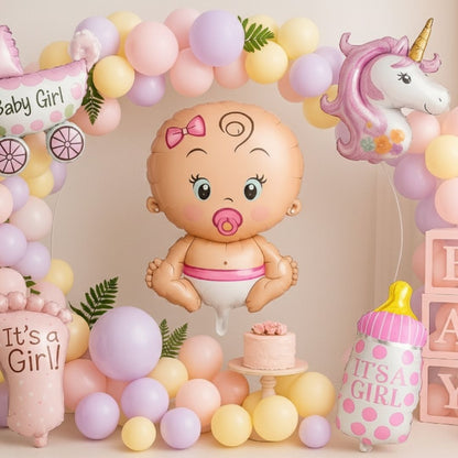 It's a Girl Milk Bottle Blue Balloon 18"