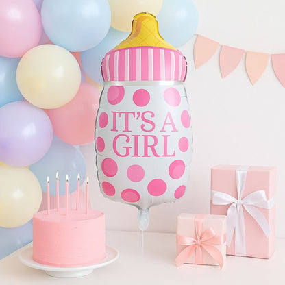 It's a Girl Milk Bottle Blue Balloon 18"