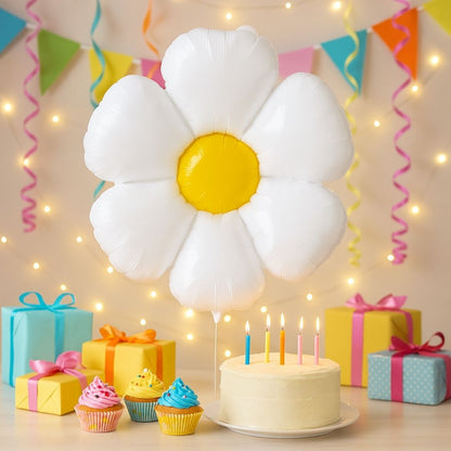 Super Shape White Daisy Flower Shaped Balloon 42