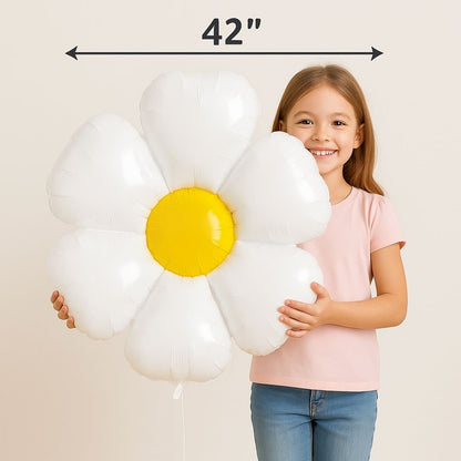 Super Shape White Daisy Flower Shaped Balloon 42
