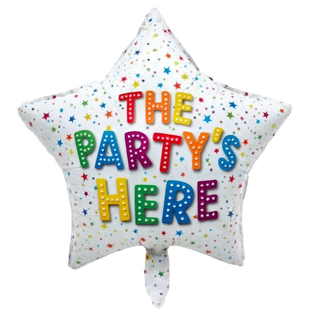 The Party's Here Star Shaped Balloon 18"