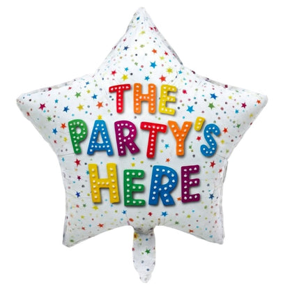 The Party's Here Star Shaped Balloon 18"