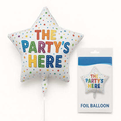 The Party's Here Star Shaped Balloon 18"