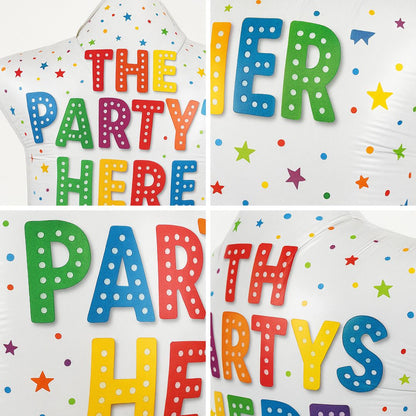 The Party's Here Star Shaped Balloon 18"