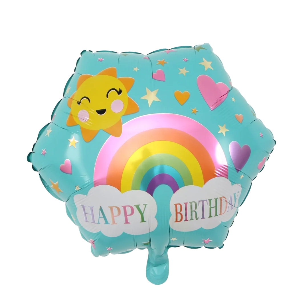 Hexagon Rainbow Shaped Birthday Balloon 18"
