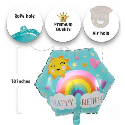 Hexagon Rainbow Shaped Birthday Balloon 18"