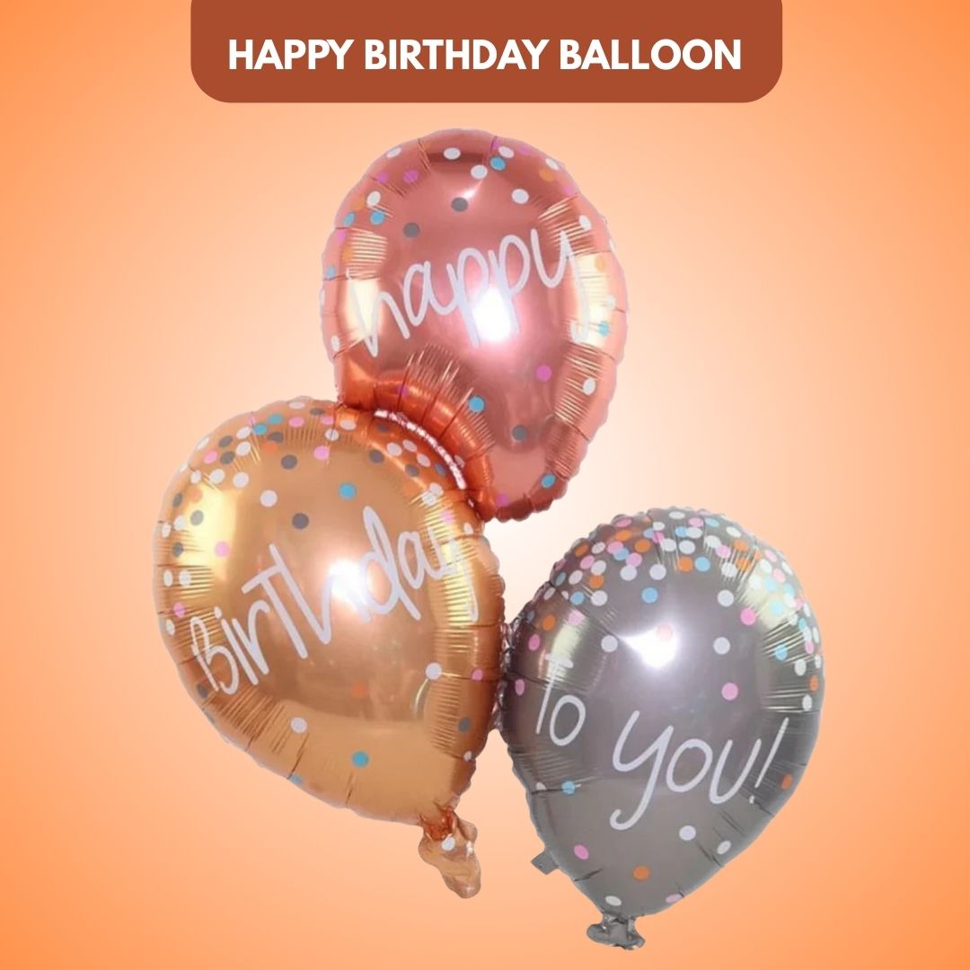 Happy Birthday with 3 Balloons Super Shape