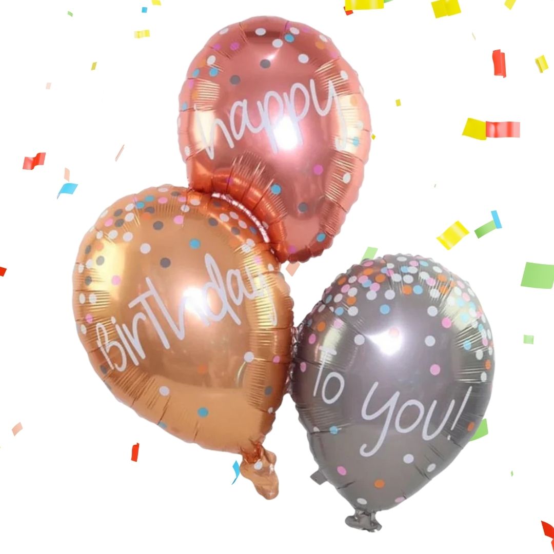 Happy Birthday with 3 Balloons Super Shape