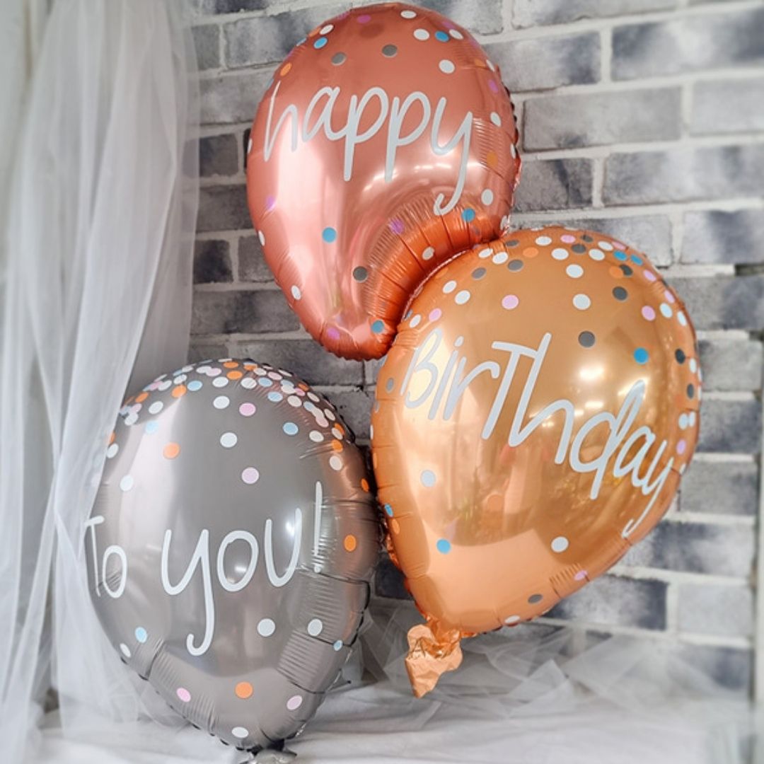 Happy Birthday with 3 Balloons Super Shape
