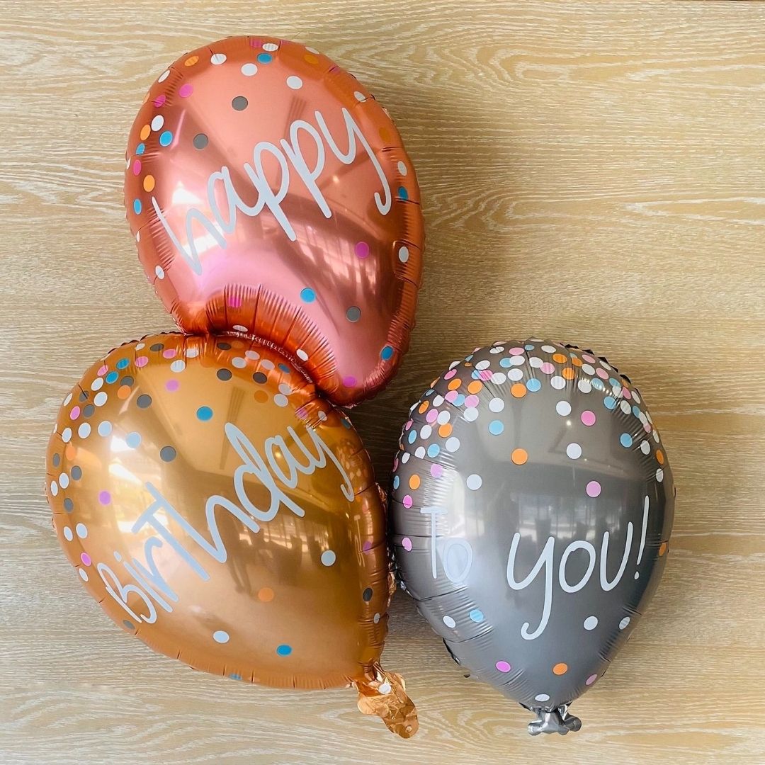 Happy Birthday with 3 Balloons Super Shape