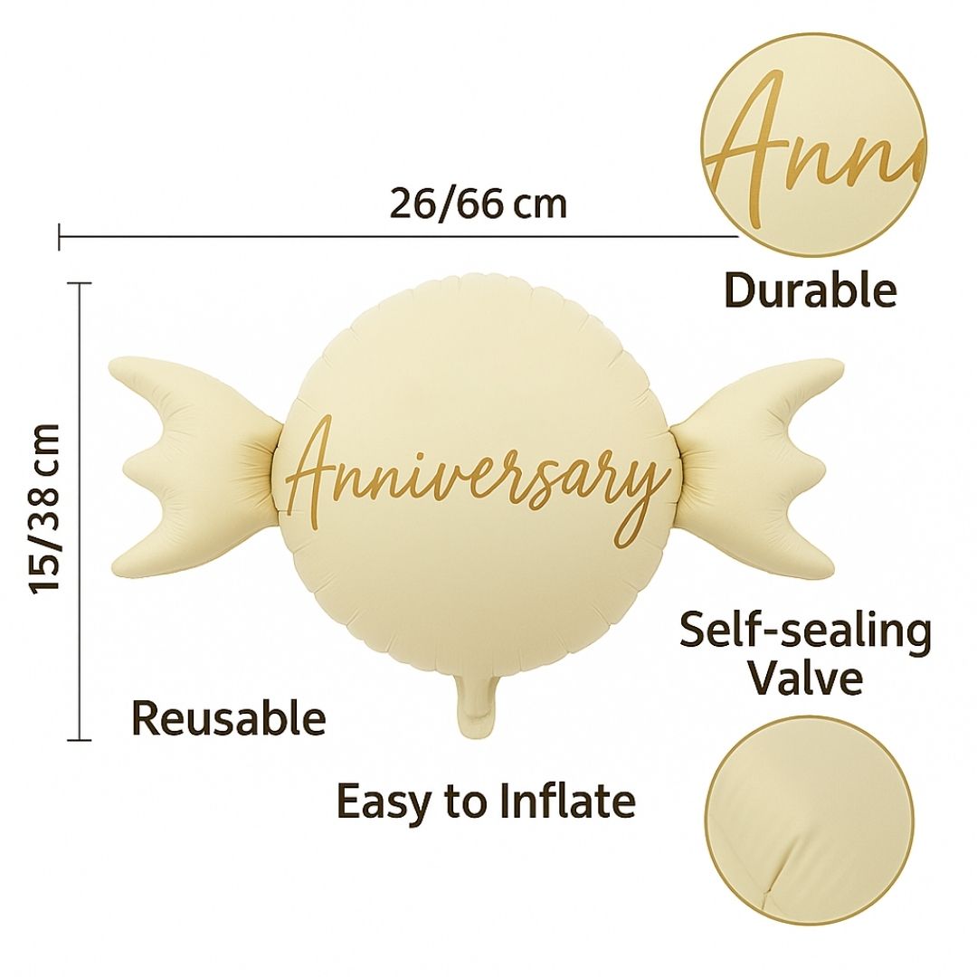 Happy Anniversary Candy Shape Balloon - 1PC