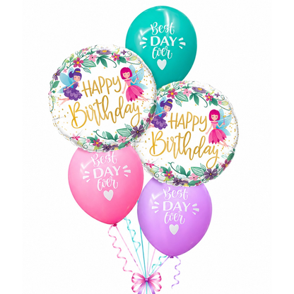 Best Day Ever Happy Birthday Pastel Balloon Set of 5 (Helium Filled & Delivered Inflated) | Birthday Decoration Balloons
