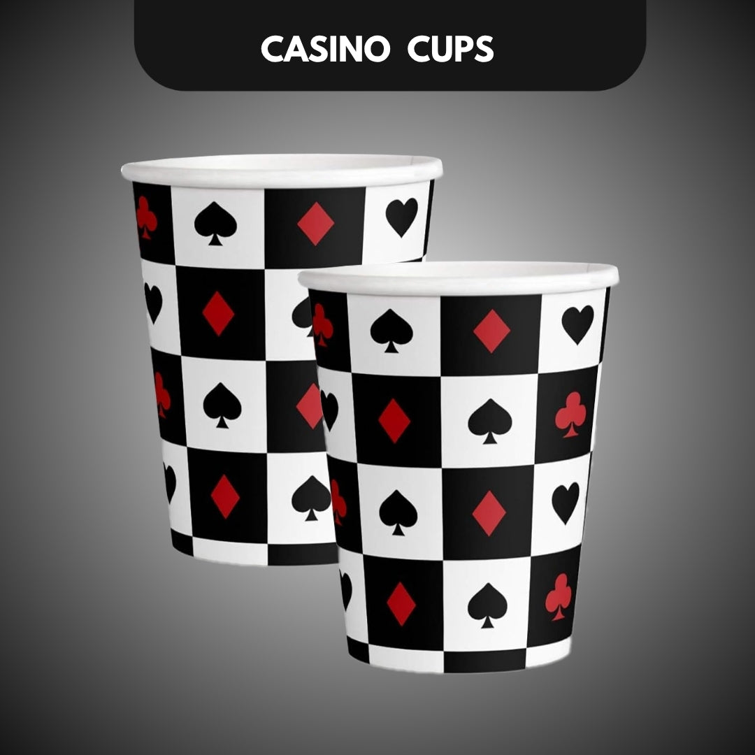 Casino Theme Paper Cups - 8PC