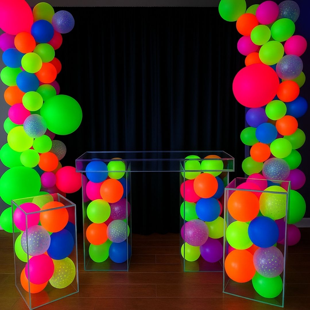 Glow In The Dark Balloons | Glows in UV Light | Neon Balloons - Helium Quality - 12 inches - Bulk Pack - 100PC