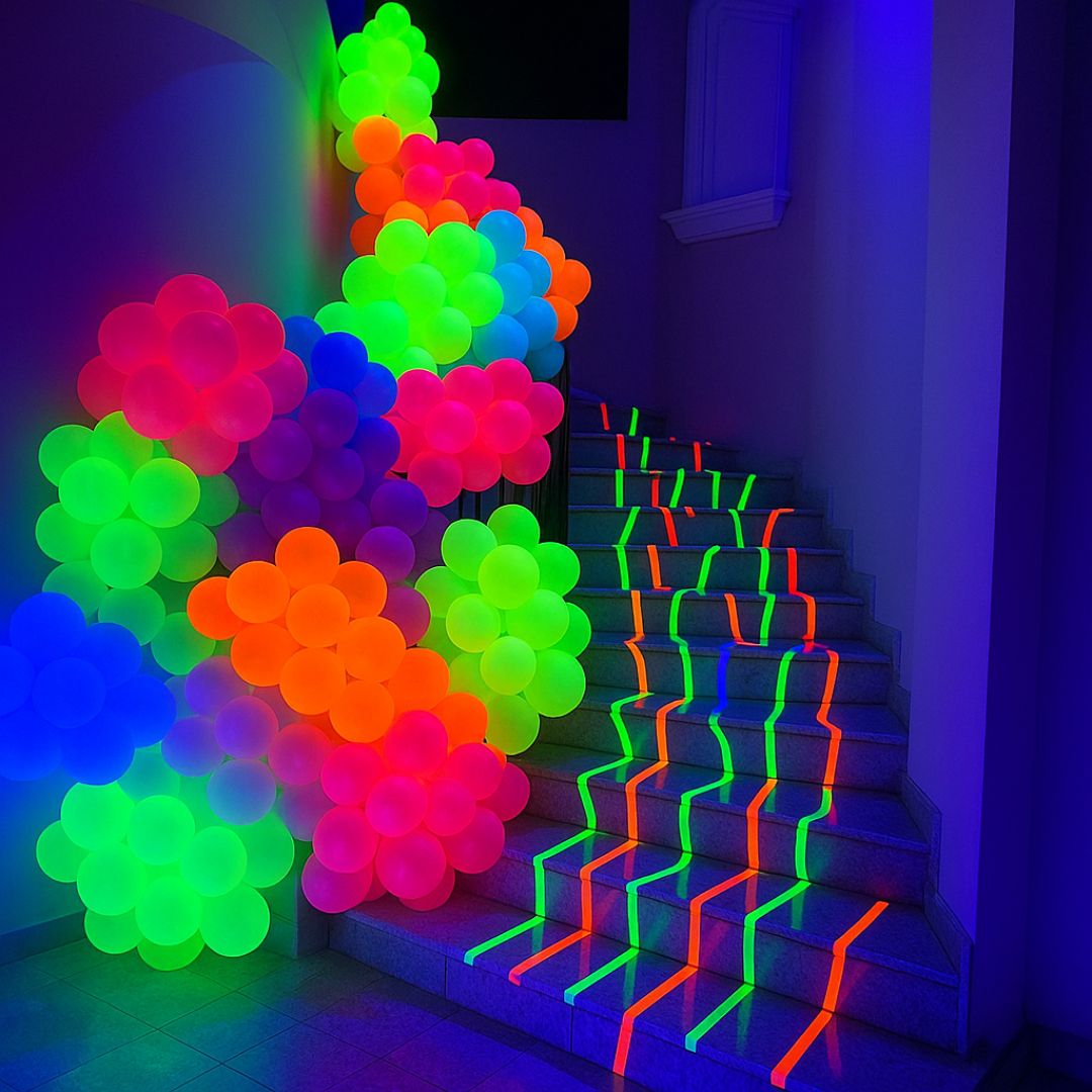 Glow In The Dark Balloons | Glows in UV Light | Neon Balloons - Helium Quality - 12 inches - Bulk Pack - 100PC