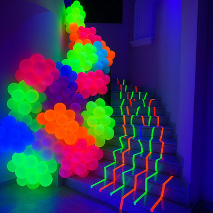 Glow In The Dark Balloons | Glows in UV Light | Neon Balloons - Helium Quality - 12 inches - Bulk Pack - 100PC