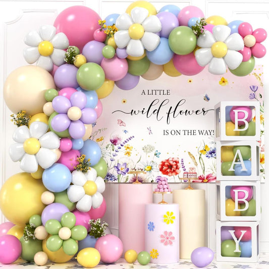 A Little Baby Is On the Way Banner and Balloons Garland Kit - 80 PC