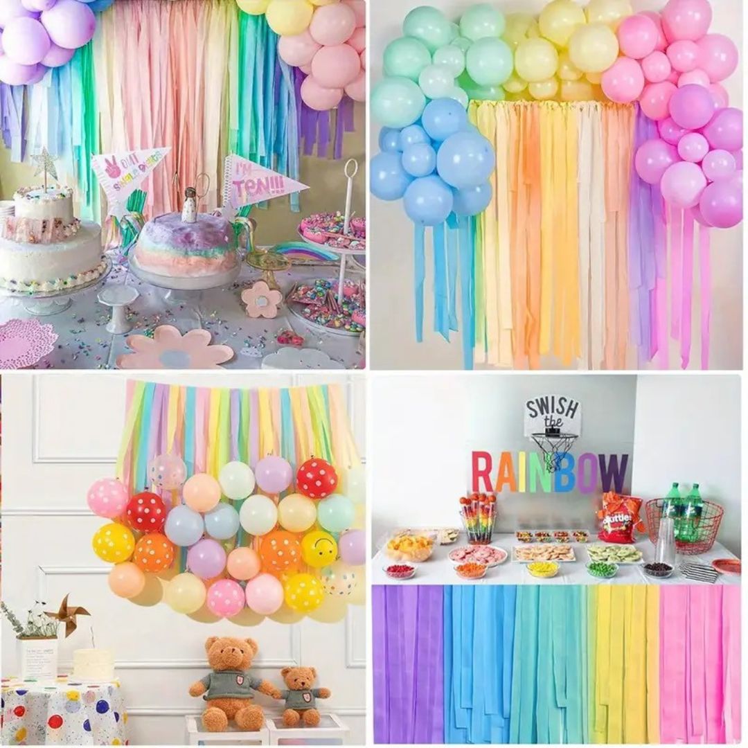 Macaron Balloons with Ribbons Combo Pack Kit - 42PC