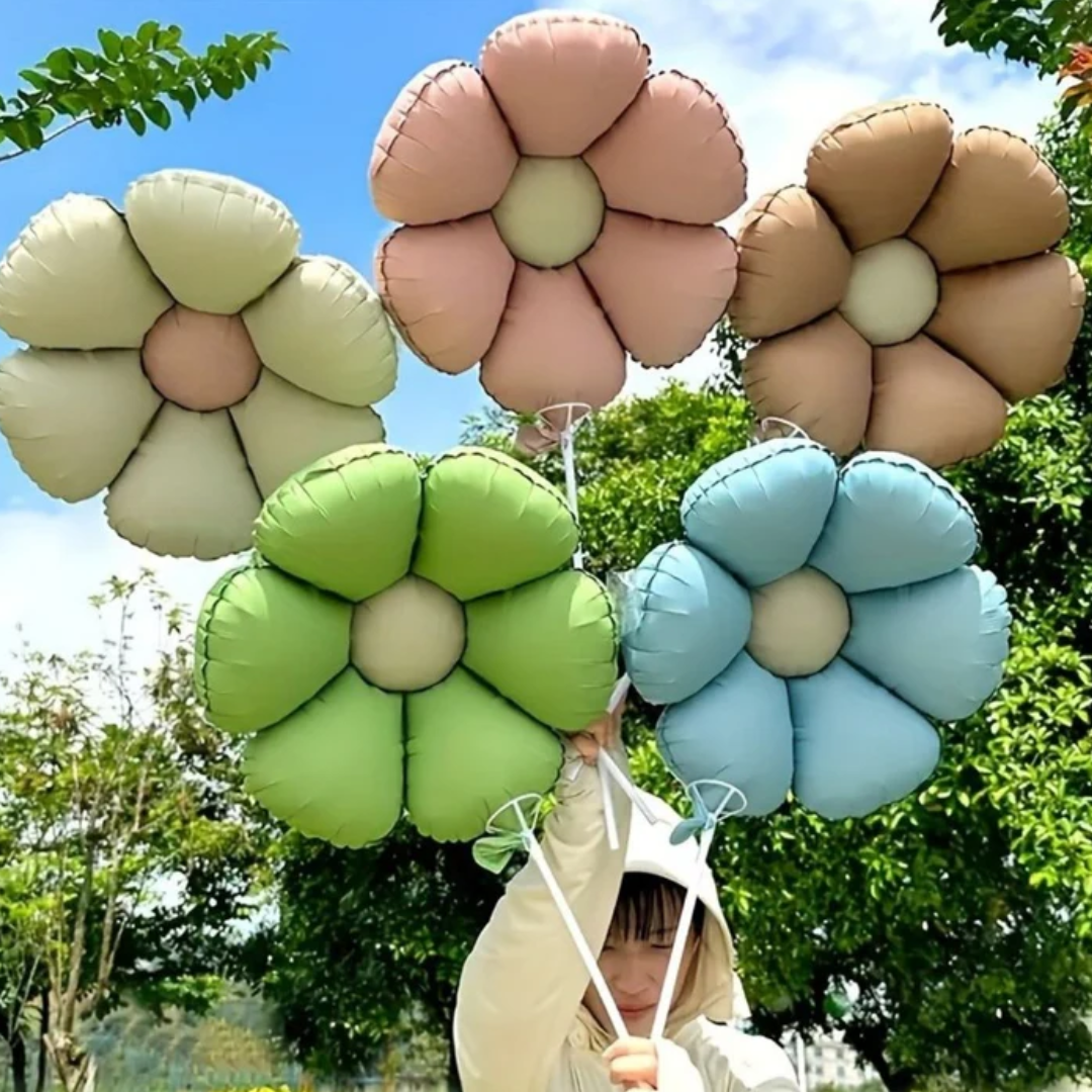 Chocolate Brown Flower Shaped Balloon - Air Filled - 24 inches - 1PC