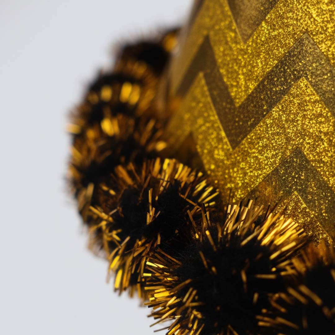 Assorted Colour Zig Zag Hat with Fringe w/Happy Birthday