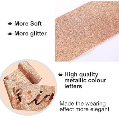 Bride To Be Shimmery Rose Gold Sash with Glossy Text - 1PC