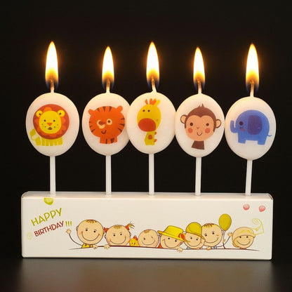 Jungle Animal Theme Birthday Candle - 5PC