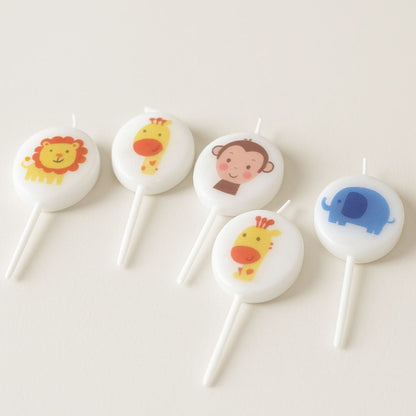 Jungle Animal Theme Birthday Candle - 5PC