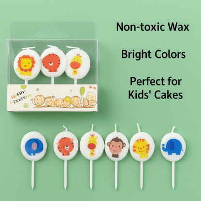 Jungle Animal Theme Birthday Candle - 5PC