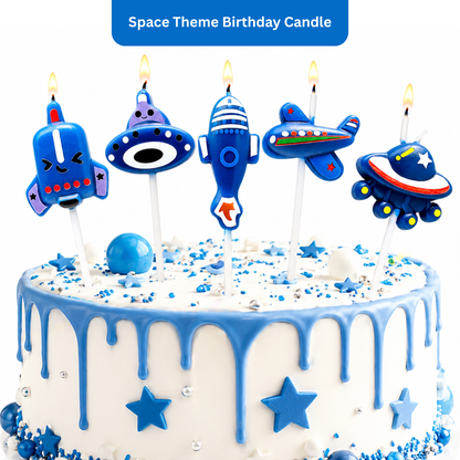 Space Theme Birthday Candle - 5PC