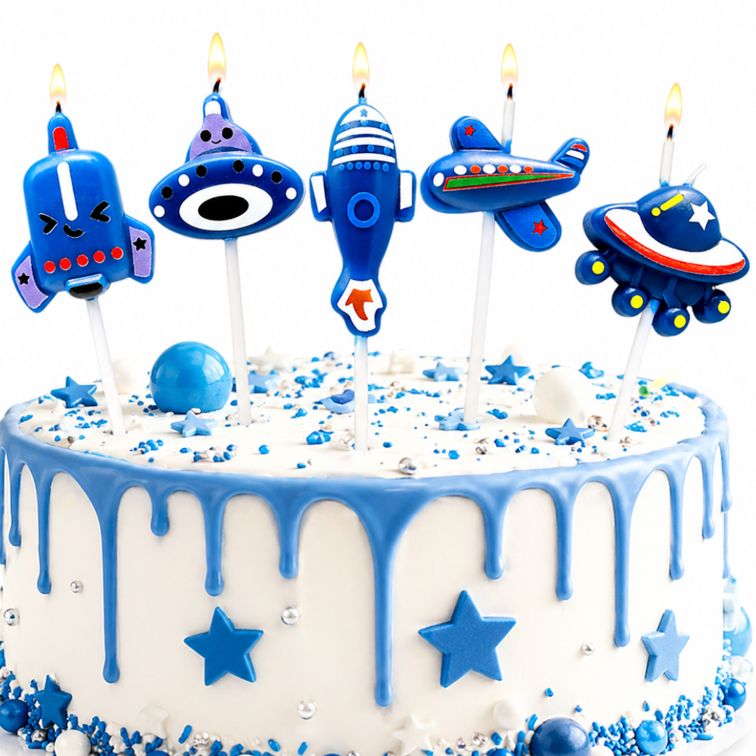 Space Theme Birthday Candle - 5PC
